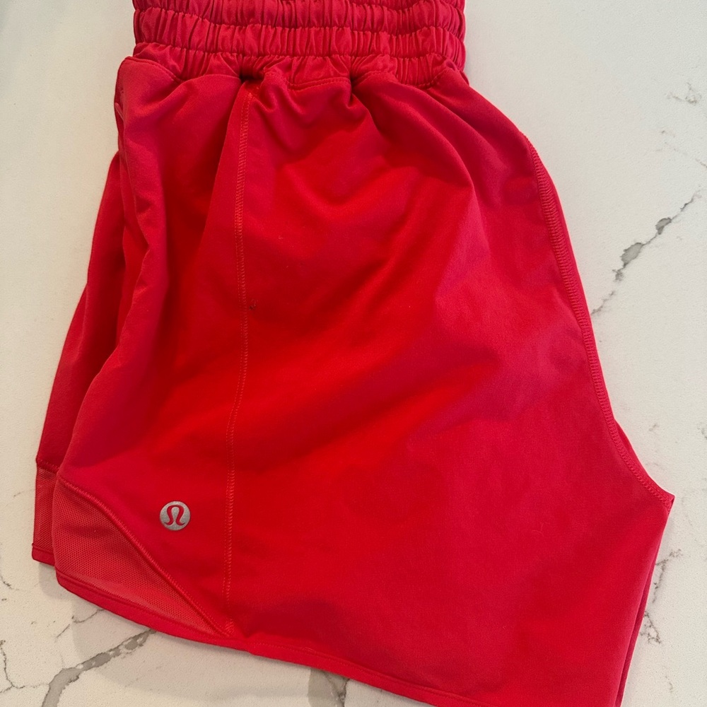 Lululemon Hotty Hot High-Rise Lined Short 4” Red Glow
